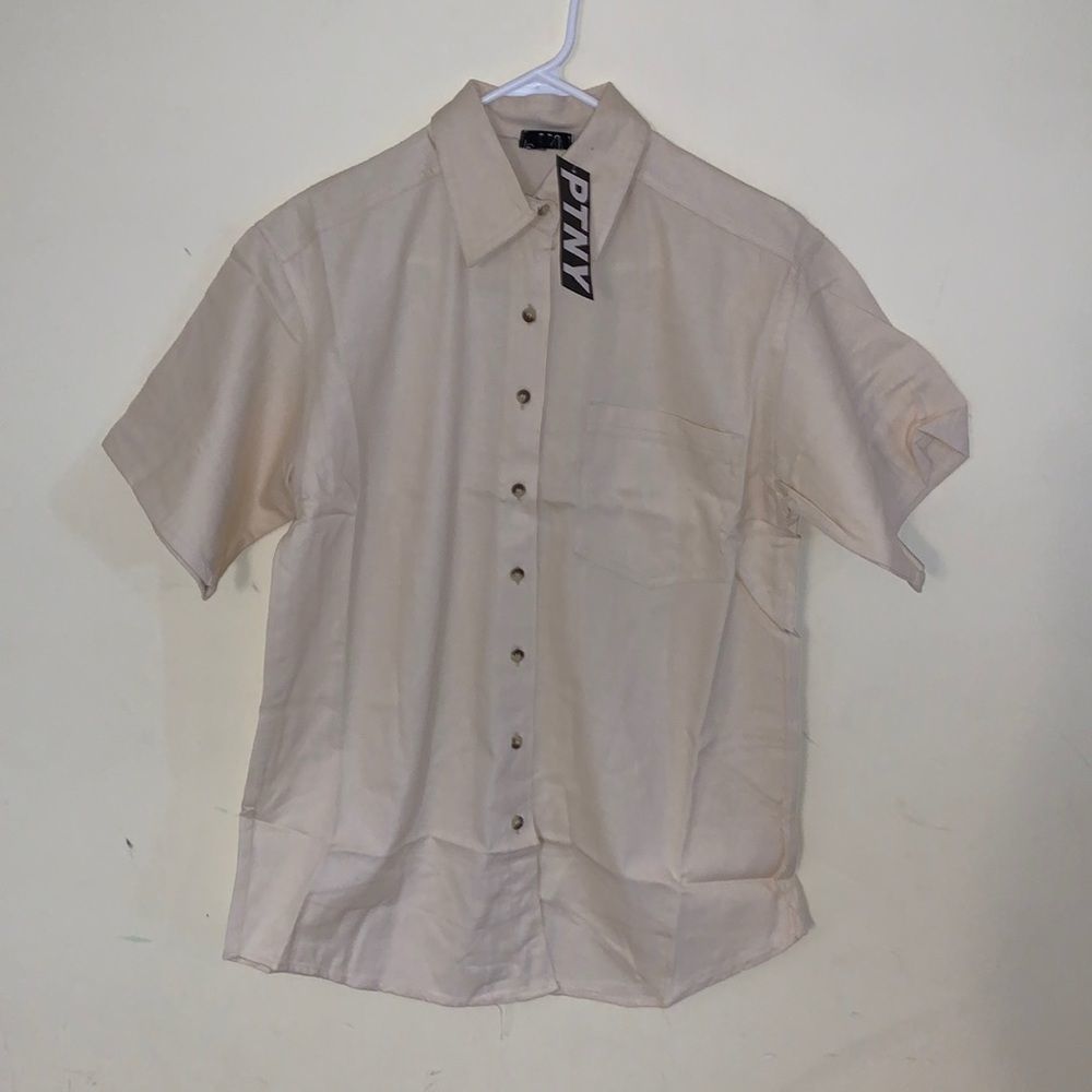 PTNY Tan Demin SS Blouse